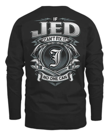 JED AP81-K4-626 - Personalized Ahmed Quote Apparel “If Ahmed Can't Fix It, No One Can” - Men's Long Sleeved T-Shirt - Black
