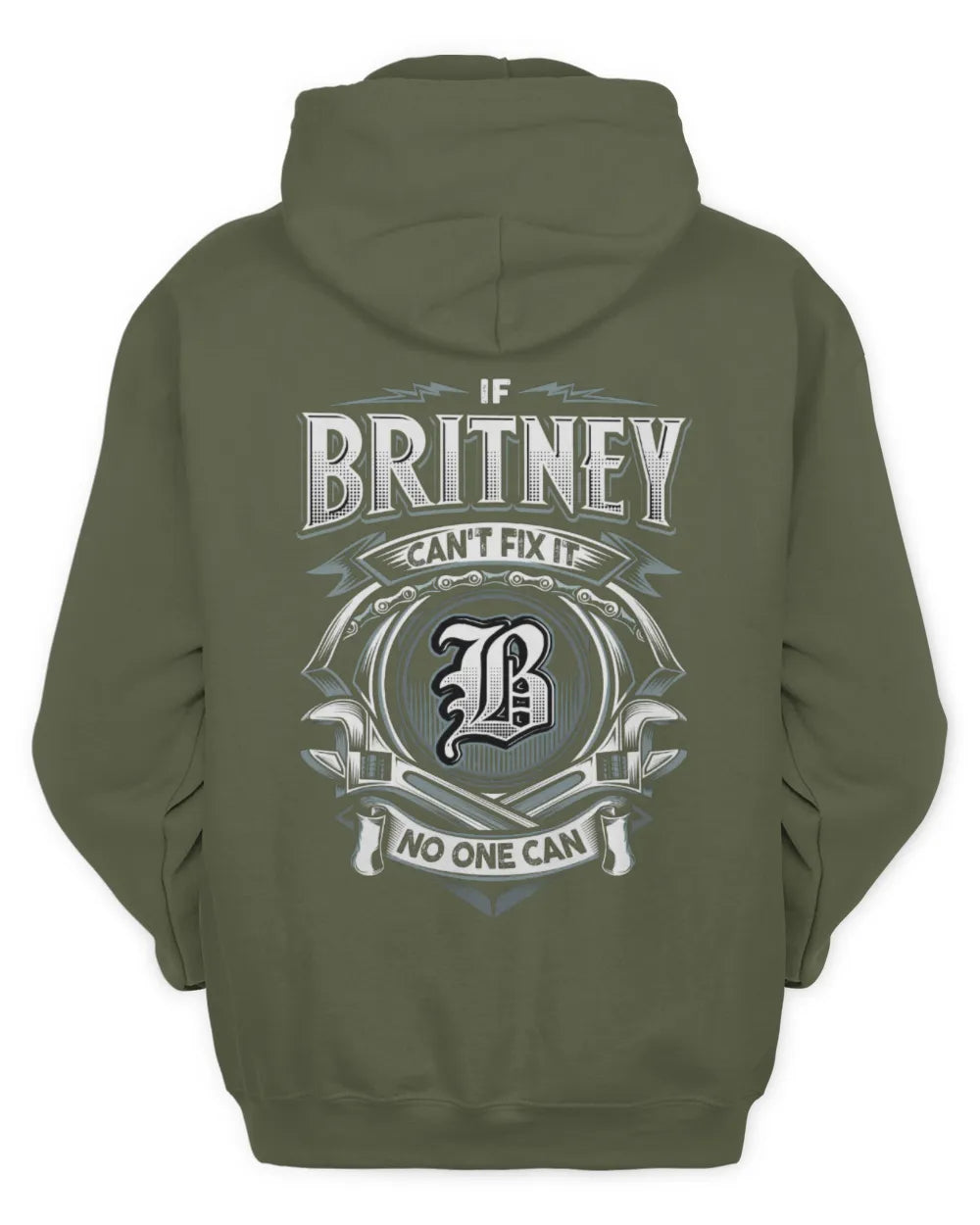 BRITNEY AP81-K4-626 - Personalized Ahmed Quote Apparel “If Ahmed Can't Fix It, No One Can” - Unisex Hoodie - Military Green