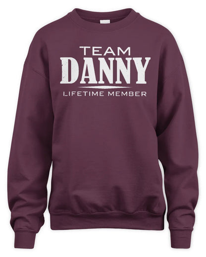 DANNY BL62-K4-128 - Personalized “Team NAME Lifetime Member” - Unisex Sweatshirt - Maroon