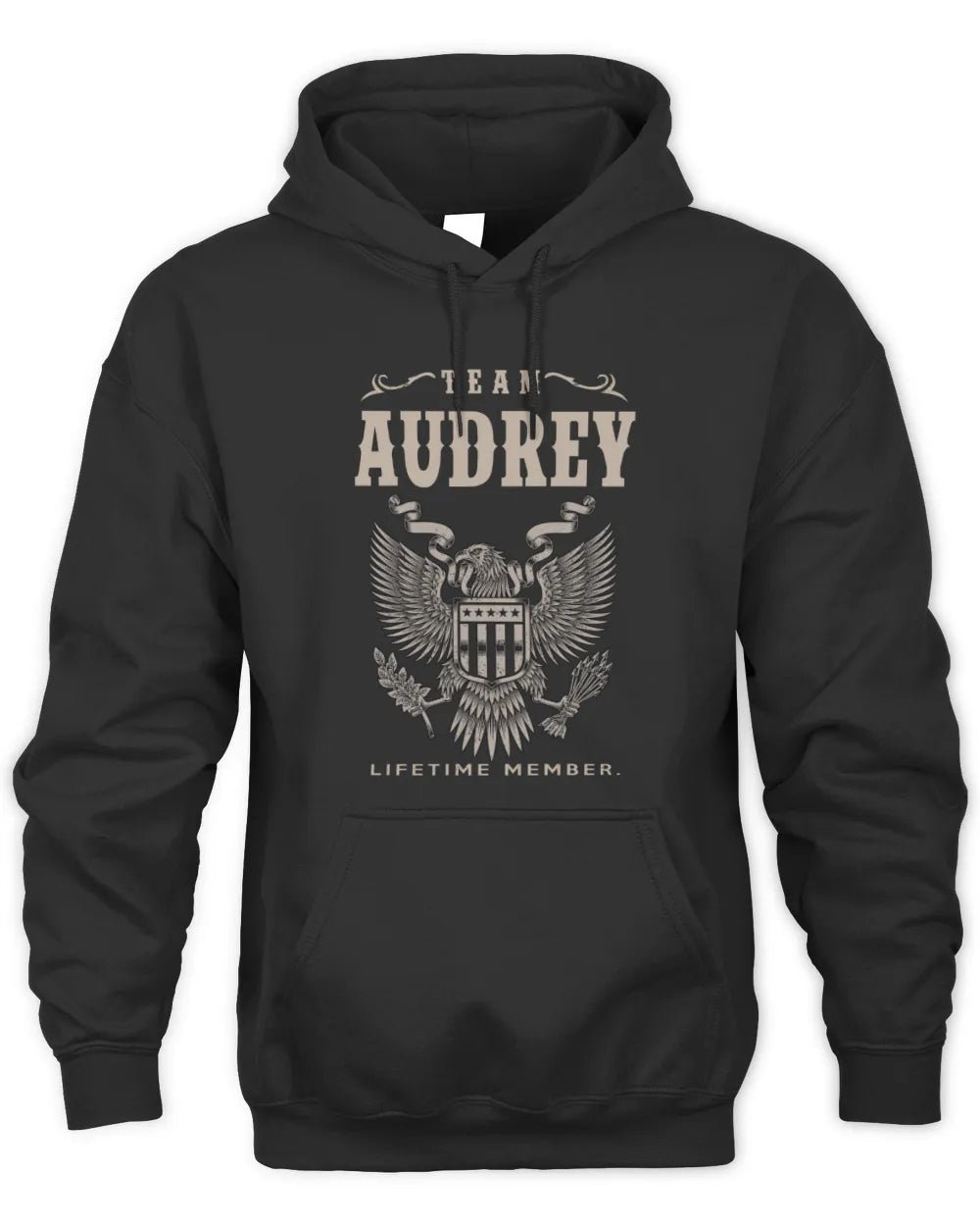 AUDREY TP06-K82 – Personalized Classic Style Apparel “Team NAME Lifetime Member” - Unisex Hoodie - Black