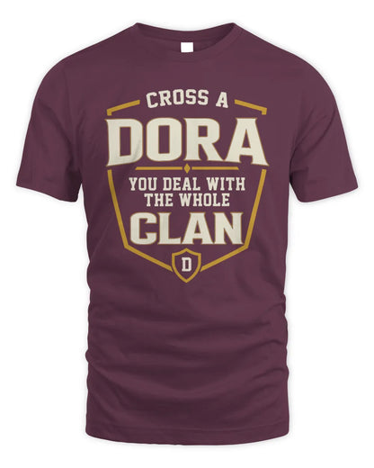 DORA NT1-K008 Cross A/An NAME, You Deal With the Whole Clan | Personalized Vintage T-Shirt - Unisex Standard T-Shirt - Maroon