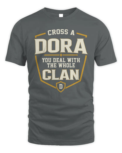 DORA NT1-K008 Cross A/An NAME, You Deal With the Whole Clan | Personalized Vintage T-Shirt - Unisex Standard T-Shirt - Charcoal