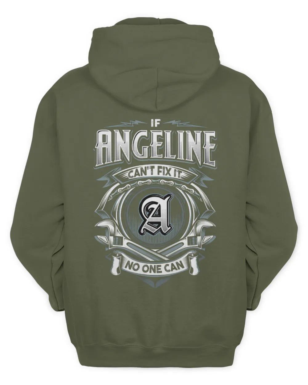 ANGELINE AP81-K4-626 - Personalized Ahmed Quote Apparel “If Ahmed Can't Fix It, No One Can” - Unisex Hoodie - Military Green