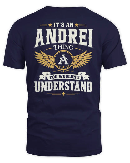 ANDREI KT06-M008 It’s a [NAME] Thing – You Wouldn’t Understand | Personalized Vintage T-Shirt - Unisex Standard T-Shirt - Navy