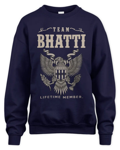 BHATTI TP06-K82 – Personalized Classic Style Apparel “Team NAME Lifetime Member” - Unisex Sweatshirt - Navy