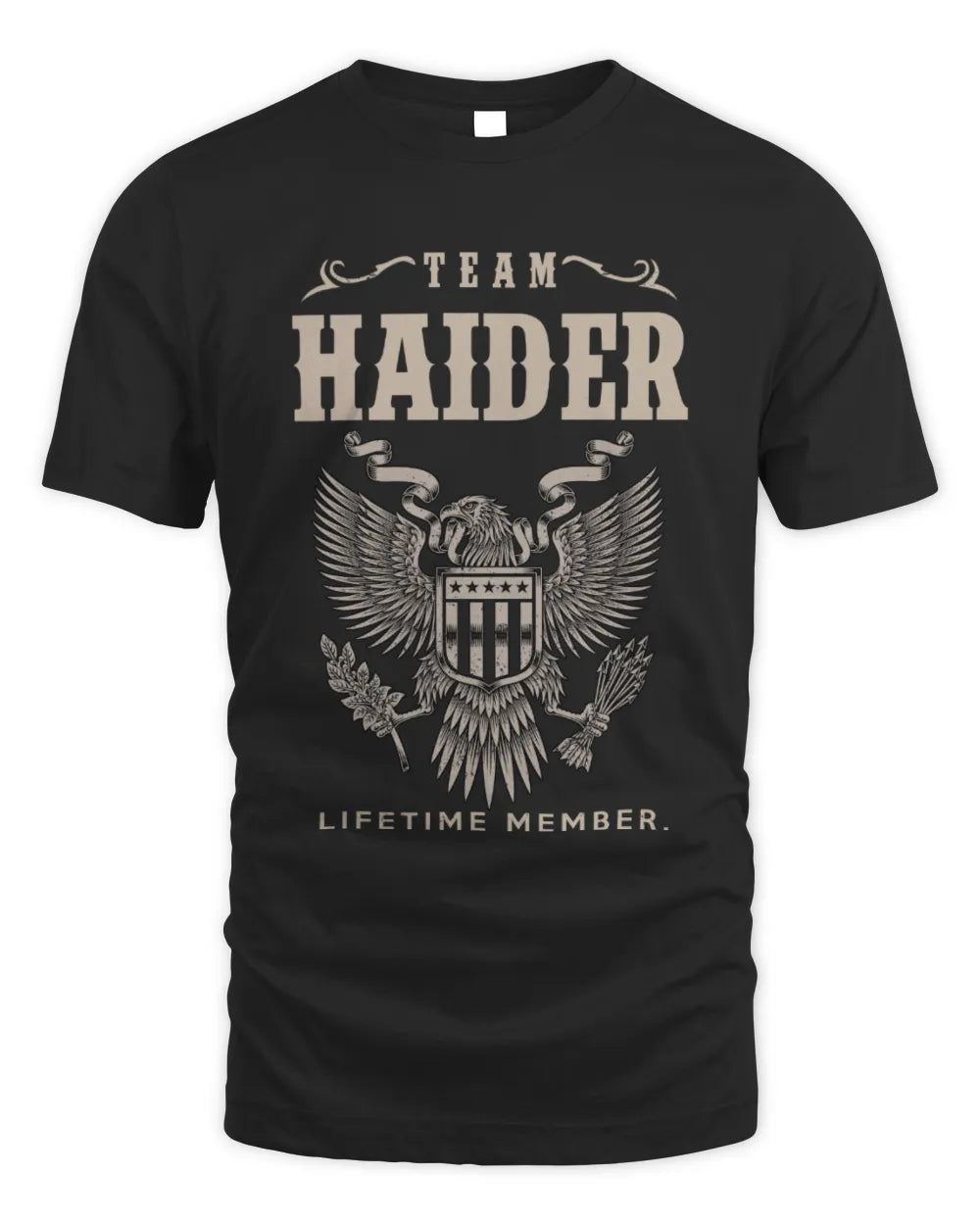 HAIDER TP06-K82 – Personalized Classic Style Apparel “Team NAME Lifetime Member” - Unisex Standard T-Shirt - Black