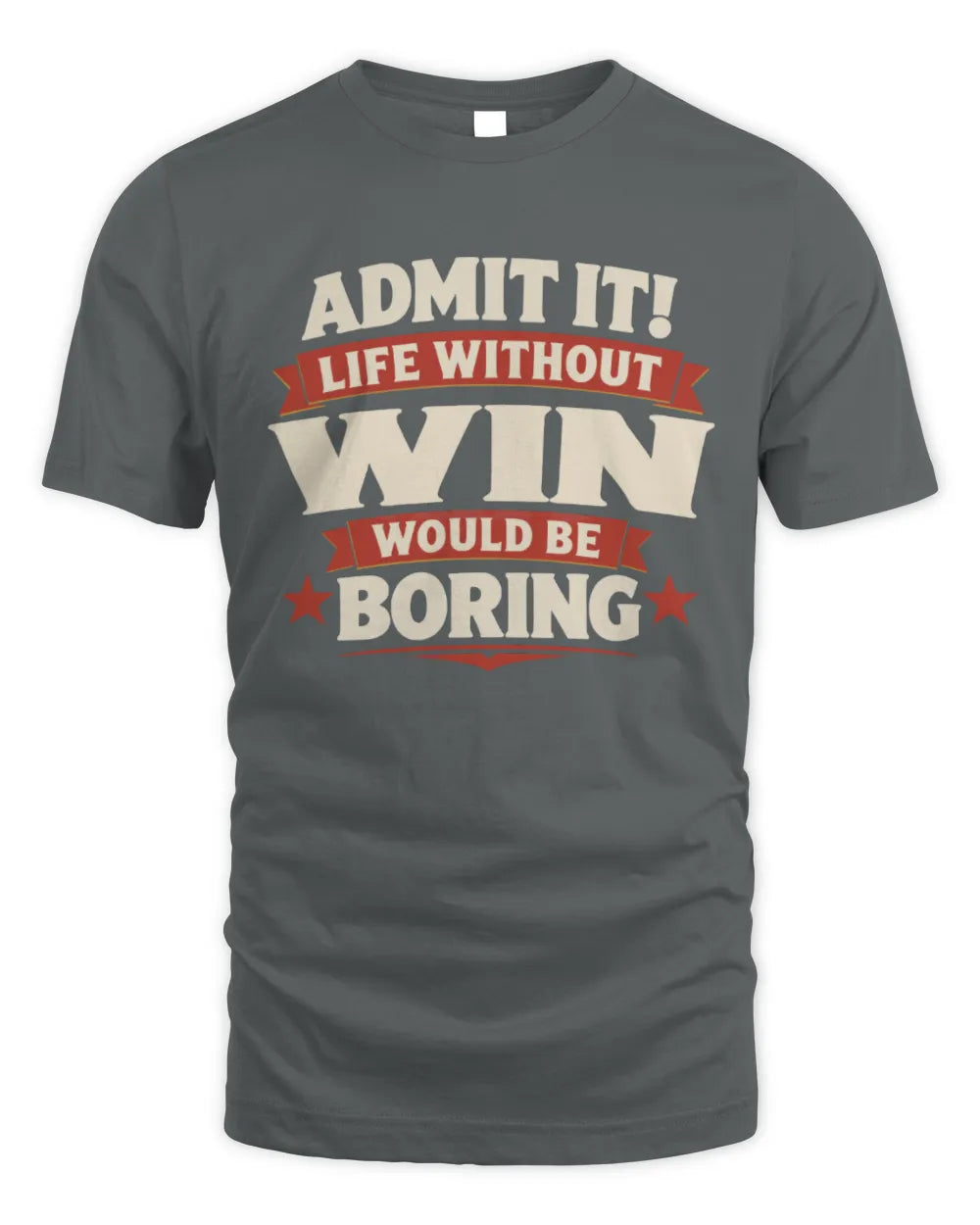 WIN P4 KT003 Personalized Funny Quote Apparel “Life Without NAME Would Be Boring” - Unisex Standard T-Shirt - Charcoal