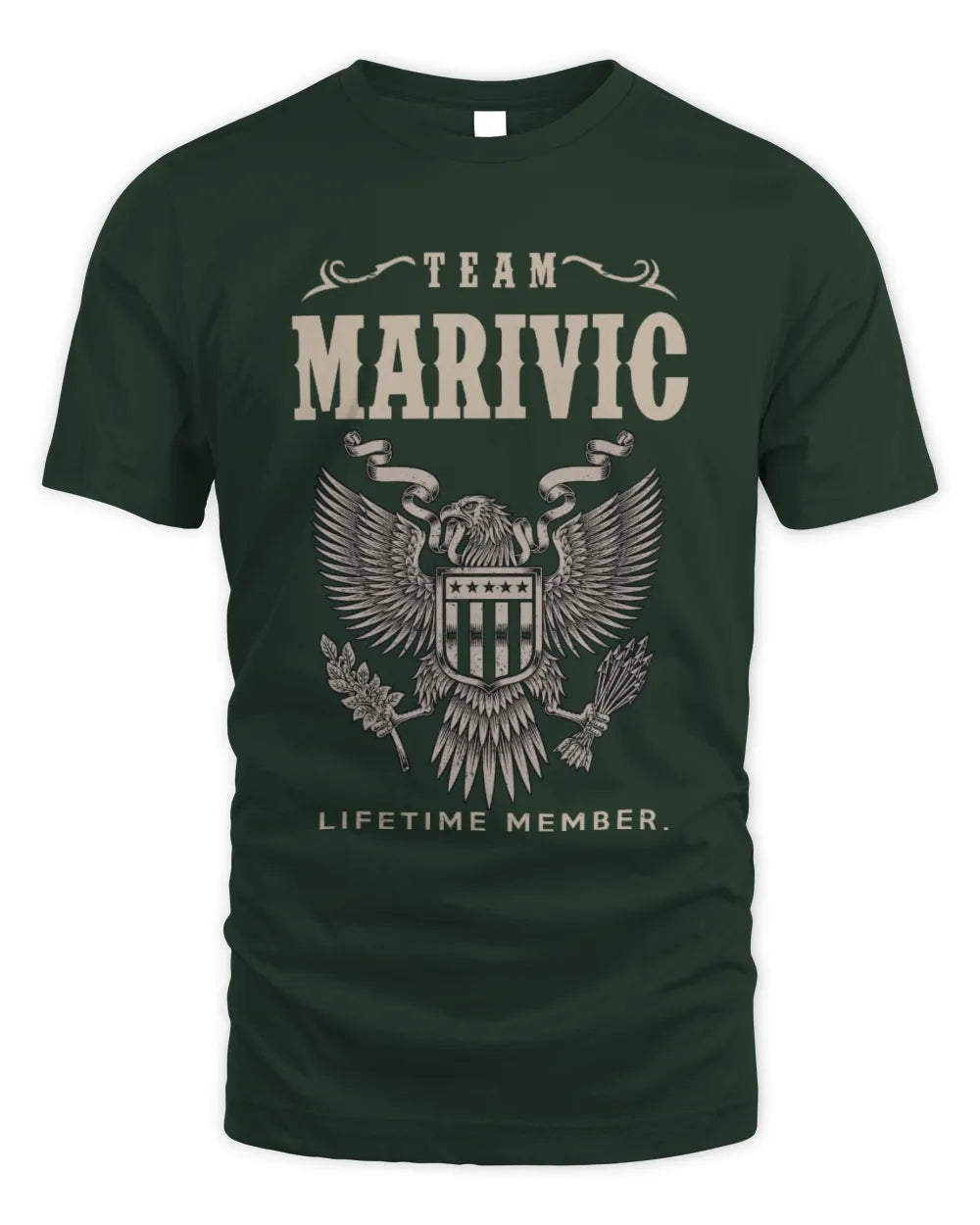MARIVIC TP06-K82 – Personalized Classic Style Apparel “Team NAME Lifetime Member” - Unisex Standard T-Shirt - Forest Green