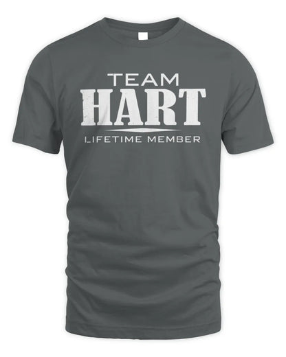 HART BL62-K4-128 - Personalized “Team NAME Lifetime Member” - Unisex Standard T-Shirt - Charcoal