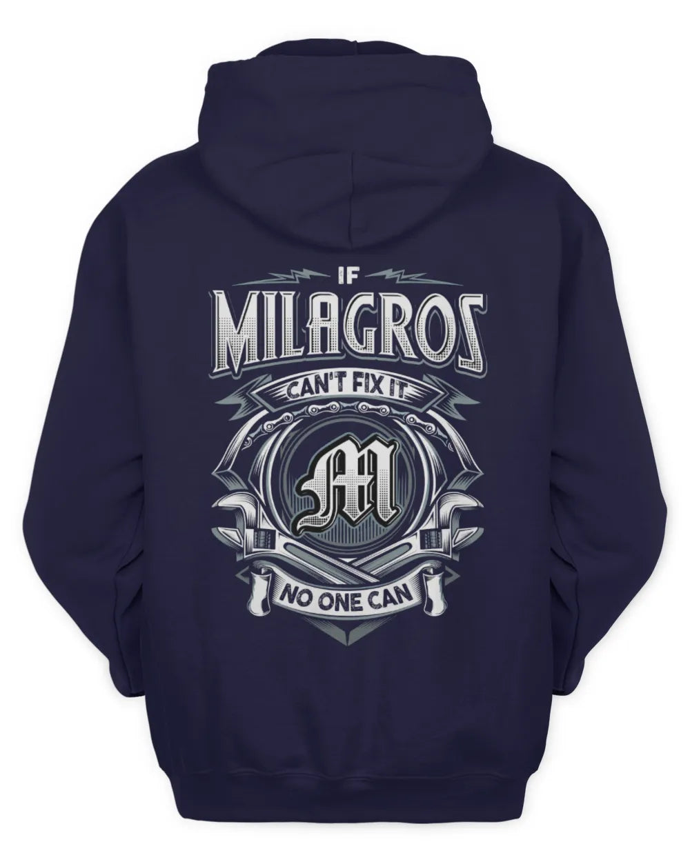 MILAGROS AP81-K4-626 - Personalized Ahmed Quote Apparel “If Ahmed Can't Fix It, No One Can” - Unisex Hoodie - Navy