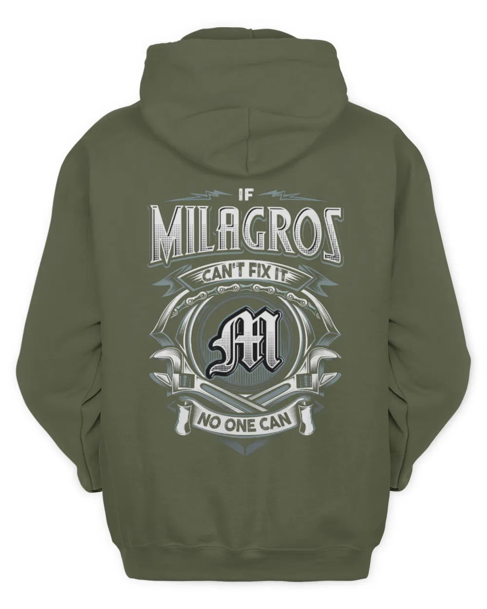 MILAGROS AP81-K4-626 - Personalized Ahmed Quote Apparel “If Ahmed Can't Fix It, No One Can” - Unisex Hoodie - Military Green