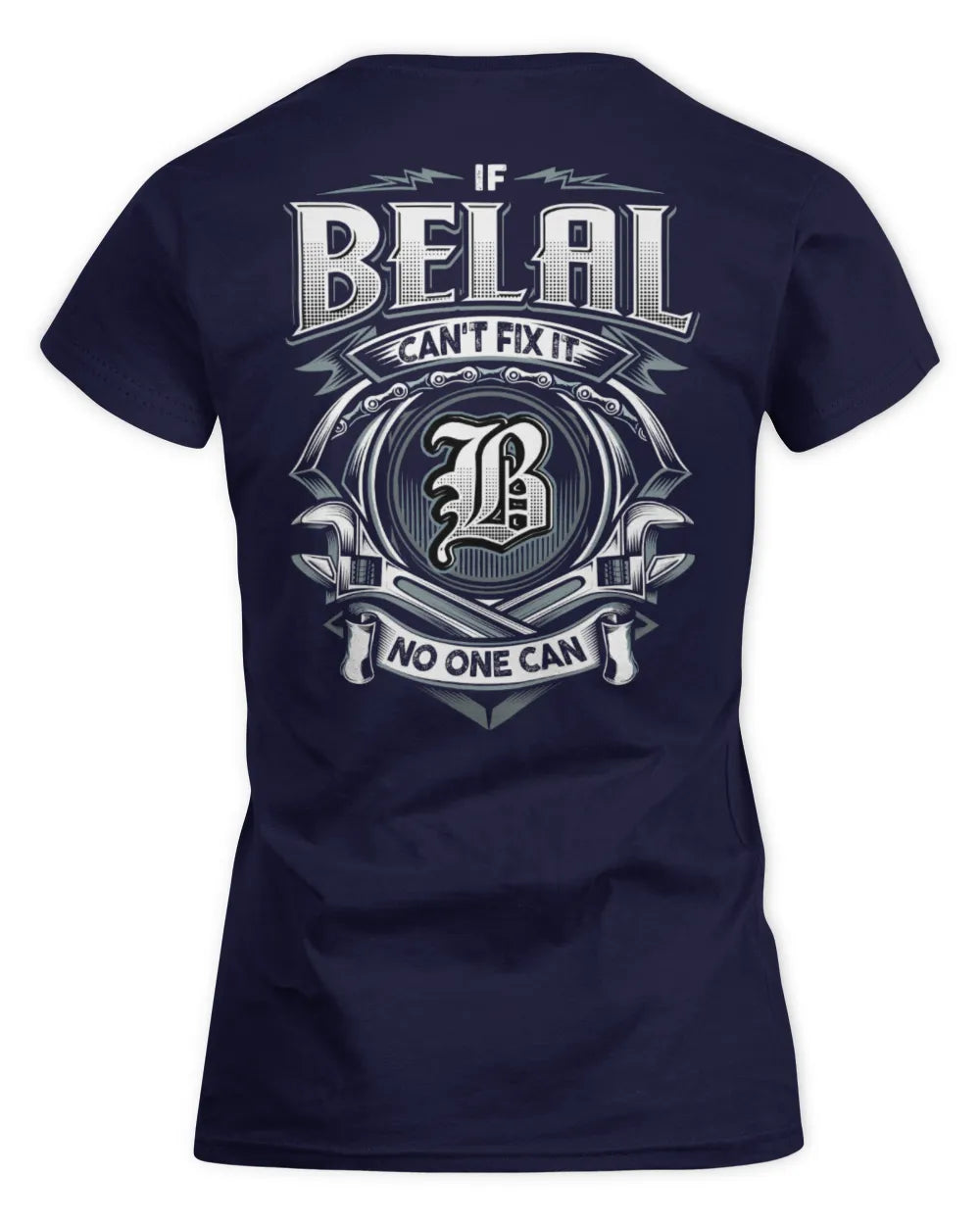 BELAL AP81-K4-626 - Personalized Ahmed Quote Apparel “If Ahmed Can't Fix It, No One Can” - Women's Standard T-Shirt - Navy