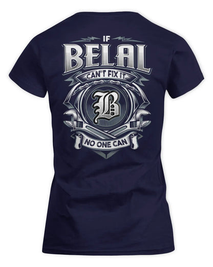 BELAL AP81-K4-626 - Personalized Ahmed Quote Apparel “If Ahmed Can't Fix It, No One Can” - Women's Standard T-Shirt - Navy