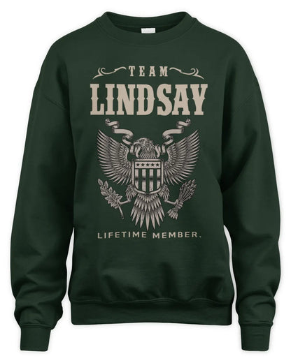 LINDSAY TP06-K82 – Personalized Classic Style Apparel “Team NAME Lifetime Member” - Unisex Sweatshirt - Forest Green