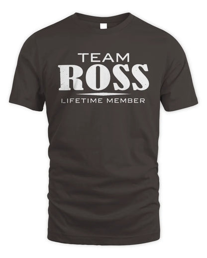 ROSS BL62-K4-128 - Personalized “Team NAME Lifetime Member” - Unisex Standard T-Shirt - Dark Chocolate