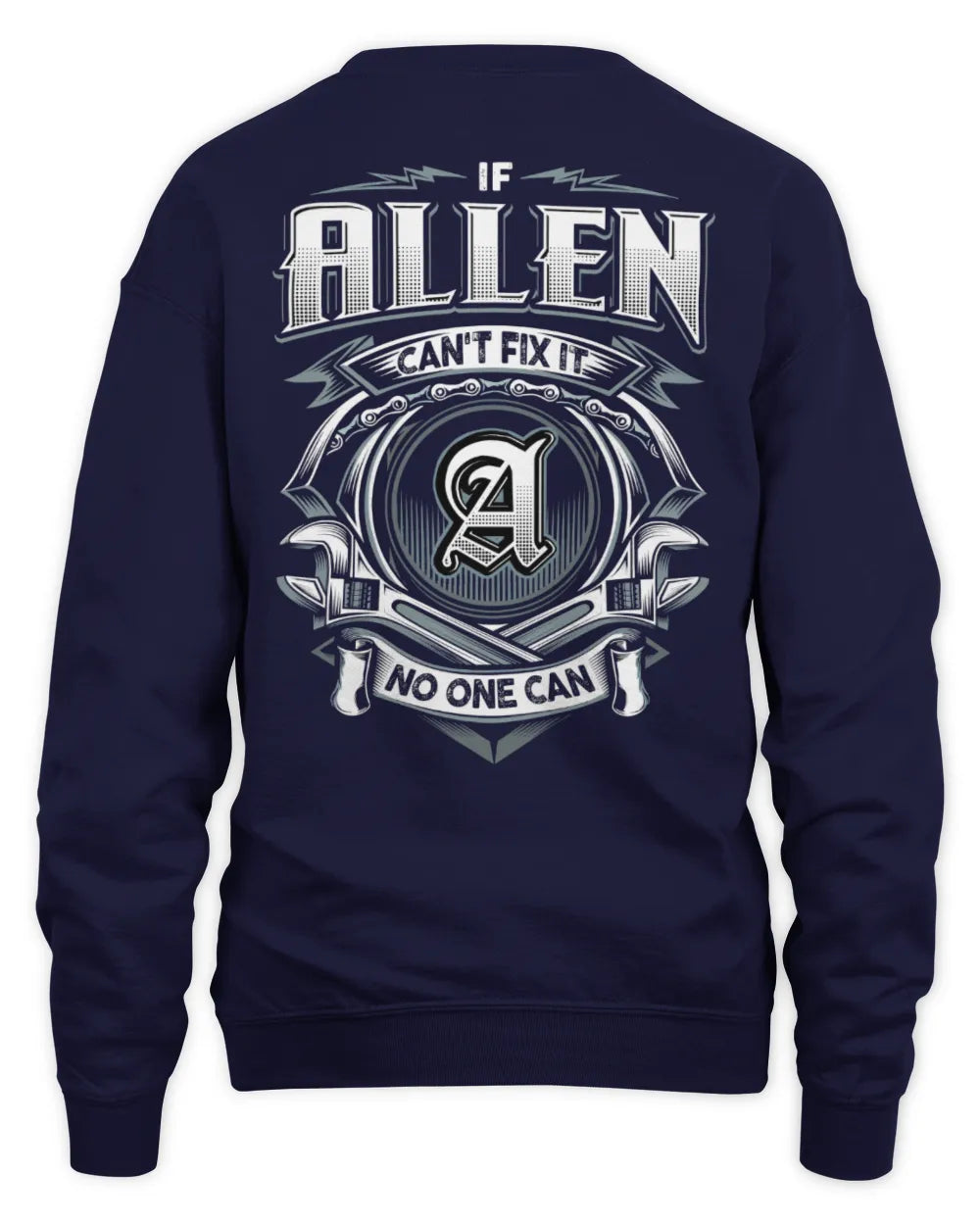 ALLEN AP81-K4-626 - Personalized Ahmed Quote Apparel “If Ahmed Can't Fix It, No One Can” - Unisex Sweatshirt - Navy