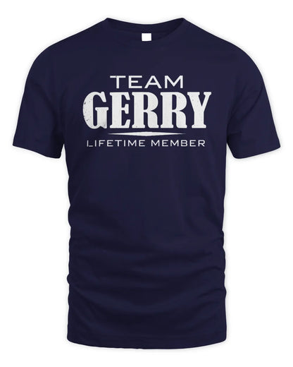 GERRY BL62-K4-128 - Personalized “Team NAME Lifetime Member” - Unisex Standard T-Shirt - Navy