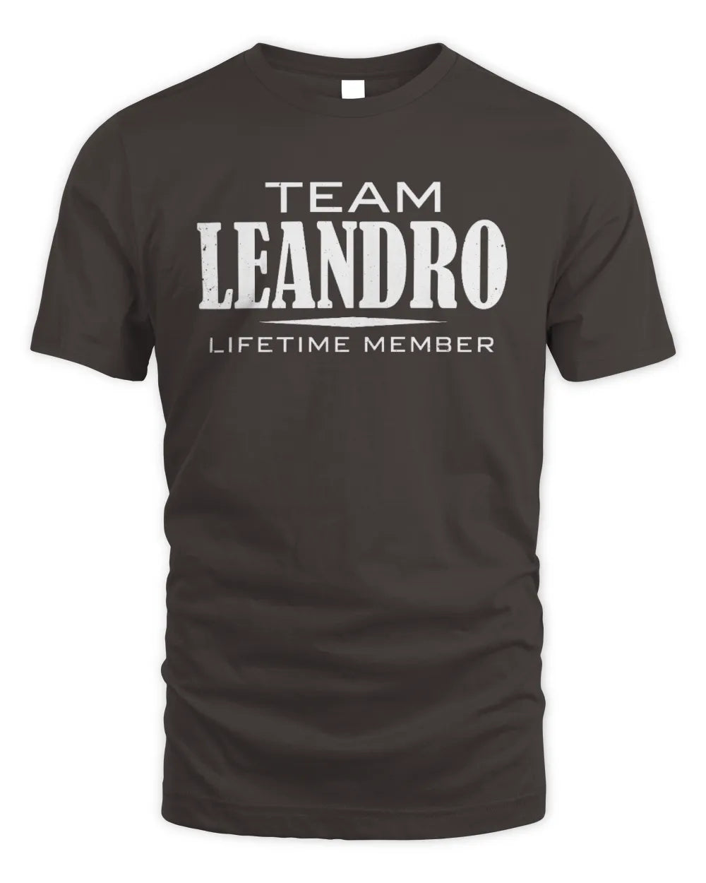 LEANDRO BL62-K4-128 - Personalized “Team NAME Lifetime Member” - Unisex Standard T-Shirt - Dark Chocolate