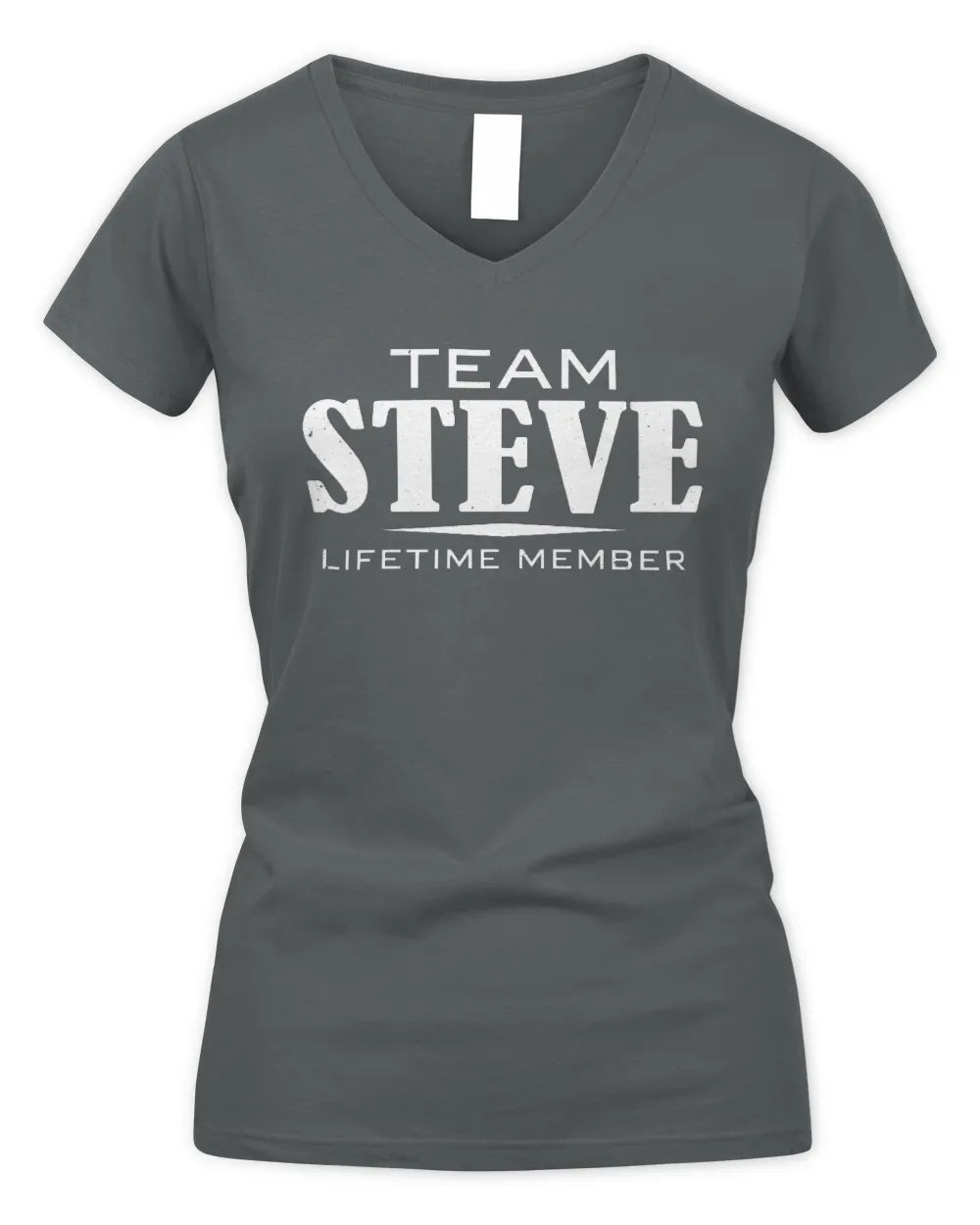 STEVE BL62-K4-128 - Personalized “Team NAME Lifetime Member” - Women's V-Neck T-Shirt - Charcoal