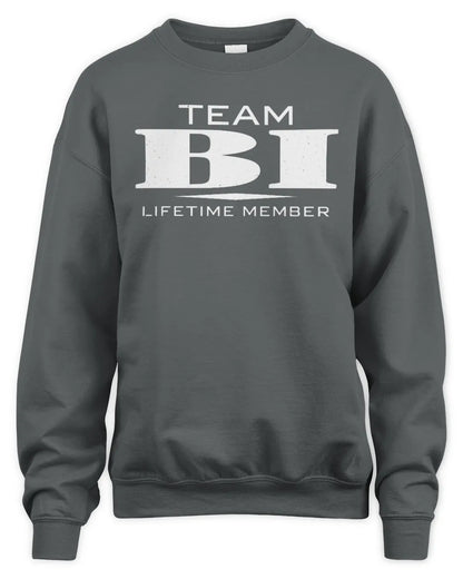 BI BL62-K4-128 - Personalized “Team NAME Lifetime Member” - Unisex Sweatshirt - Charcoal