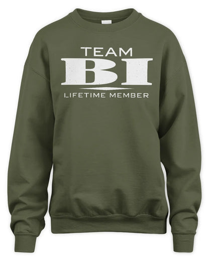 BI BL62-K4-128 - Personalized “Team NAME Lifetime Member” - Unisex Sweatshirt - Military Green