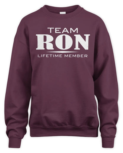 RON BL62-K4-128 - Personalized “Team NAME Lifetime Member” - Unisex Sweatshirt - Maroon