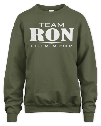 RON BL62-K4-128 - Personalized “Team NAME Lifetime Member” - Unisex Sweatshirt - Military Green
