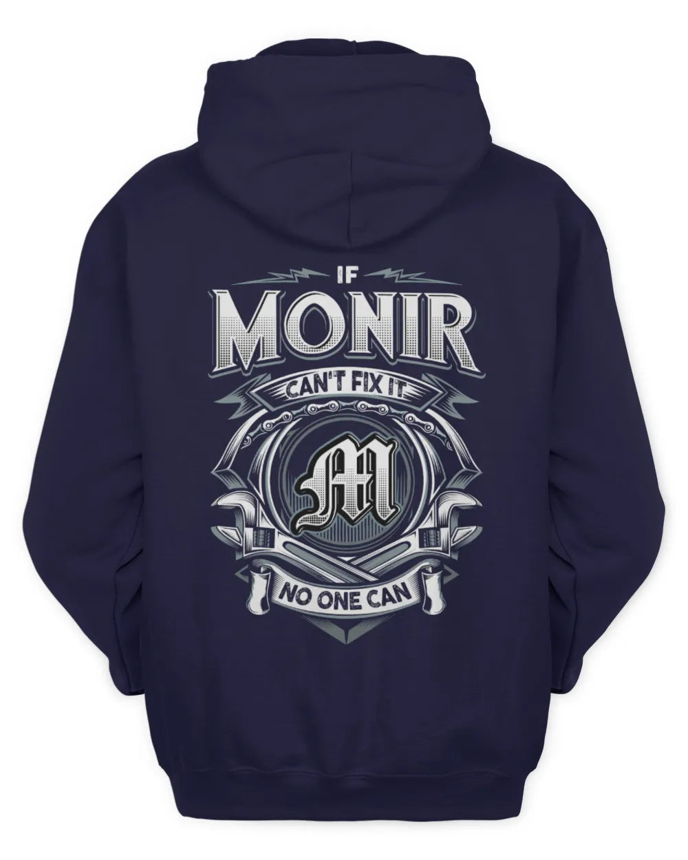 MONIR AP81-K4-626 - Personalized Ahmed Quote Apparel “If Ahmed Can't Fix It, No One Can” - Unisex Hoodie - Navy