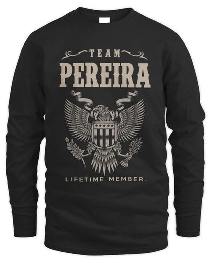 PEREIRA TP06-K82 – Personalized Classic Style Apparel “Team NAME Lifetime Member” - Men's Long Sleeved T-Shirt - Black