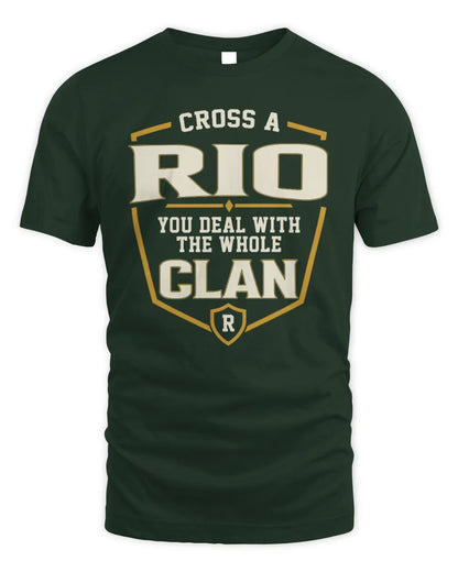 RIO NT1-K008 Cross A/An NAME, You Deal With the Whole Clan | Personalized Vintage T-Shirt - Unisex Standard T-Shirt - Forest Green