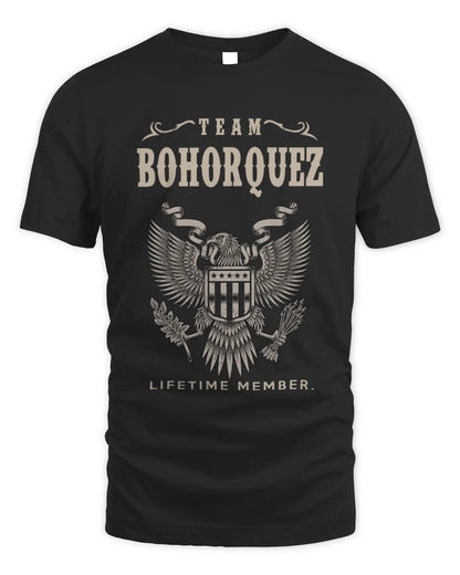 BOHORQUEZ TP06-K82 – Personalized Classic Style Apparel “Team NAME Lifetime Member” - Unisex Standard T-Shirt - Black