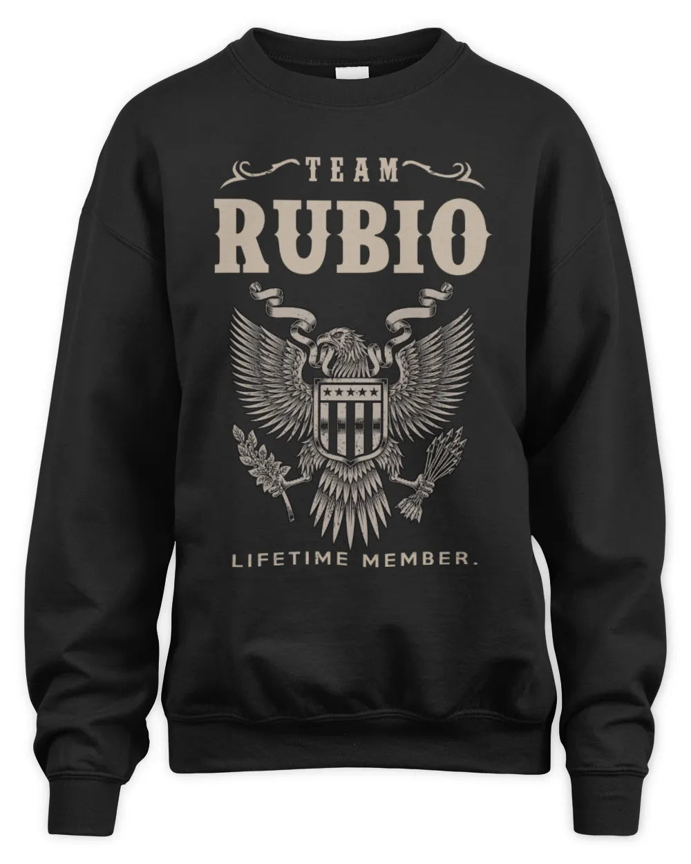 RUBIO TP06-K82 – Personalized Classic Style Apparel “Team NAME Lifetime Member” - Unisex Sweatshirt - Black