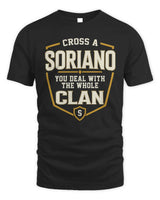 SORIANO NT1-K008 Cross A/An NAME, You Deal With the Whole Clan | Personalized Vintage T-Shirt - Unisex Standard T-Shirt - Black