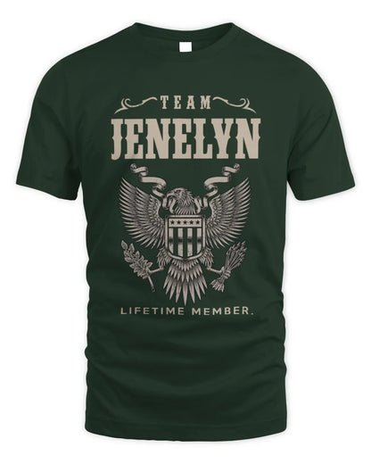 JENELYN TP06-K82 – Personalized Classic Style Apparel “Team NAME Lifetime Member” - Unisex Standard T-Shirt - Forest Green
