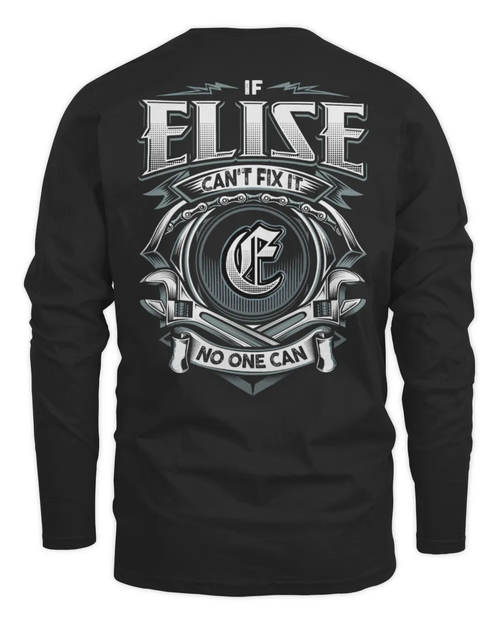 ELISE AP81-K4-626 - Personalized Ahmed Quote Apparel “If Ahmed Can't Fix It, No One Can” - Men's Long Sleeved T-Shirt - Black