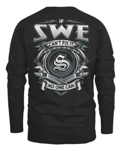 SWE AP81-K4-626 - Personalized Ahmed Quote Apparel “If Ahmed Can't Fix It, No One Can” - Men's Long Sleeved T-Shirt - Black