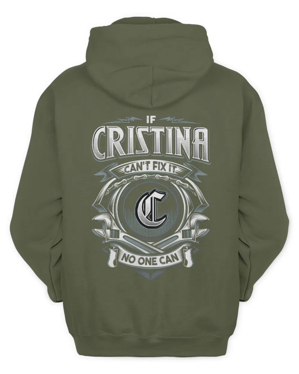 CRISTINA AP81-K4-626 - Personalized Ahmed Quote Apparel “If Ahmed Can't Fix It, No One Can” - Unisex Hoodie - Military Green