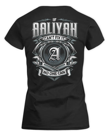 AALIYAH AP81-K4-626 - Personalized Ahmed Quote Apparel “If Ahmed Can't Fix It, No One Can” - Women's Standard T-Shirt - Black
