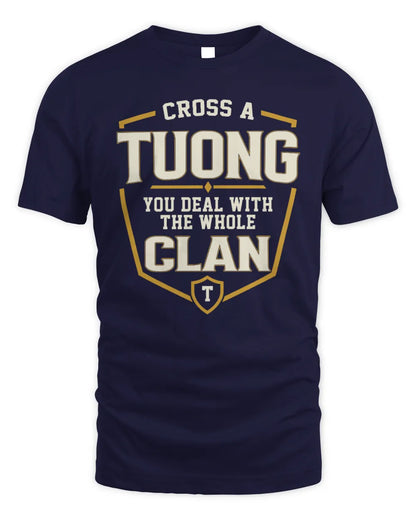 TUONG NT1-K008 Cross A/An NAME, You Deal With the Whole Clan | Personalized Vintage T-Shirt - Unisex Standard T-Shirt - Navy