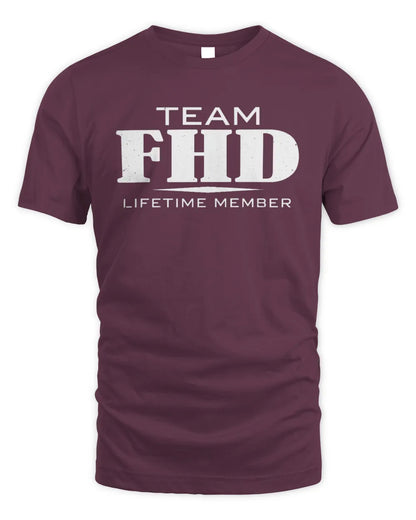 FHD BL62-K4-128 - Personalized “Team NAME Lifetime Member” - Unisex Standard T-Shirt - Maroon