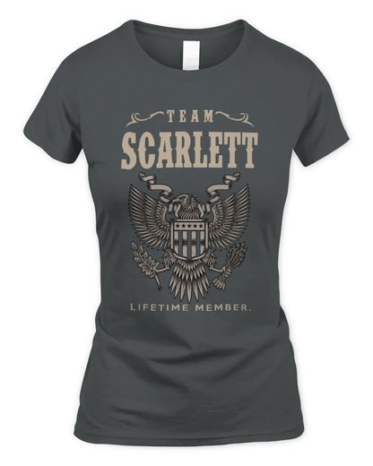 SCARLETT TP06-K82 – Personalized Classic Style Apparel “Team NAME Lifetime Member” - Women's Standard T-Shirt - Charcoal