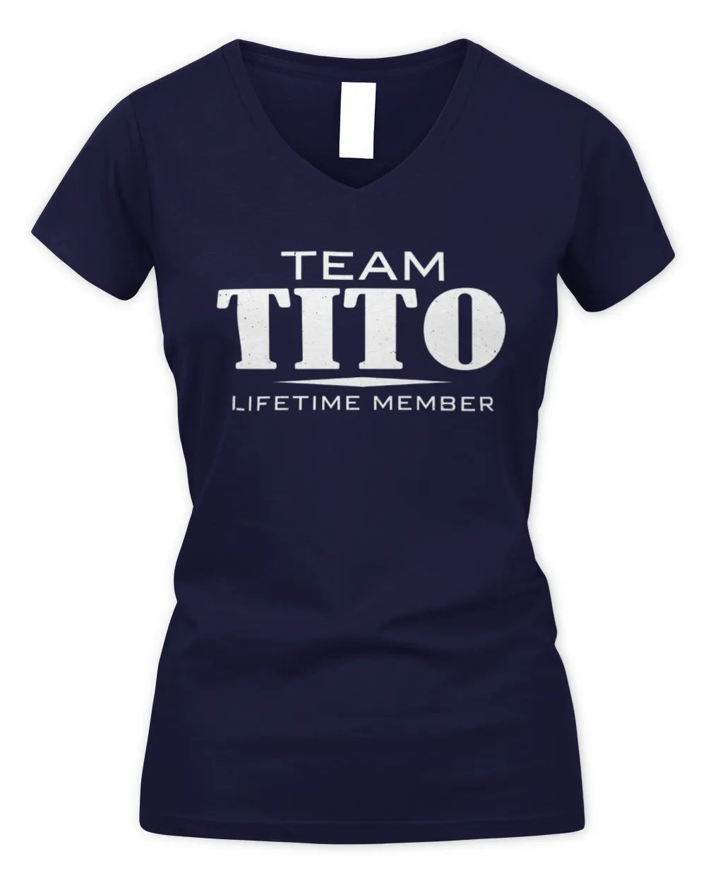 TITO BL62-K4-128 - Personalized “Team NAME Lifetime Member” - Women's V-Neck T-Shirt - Navy