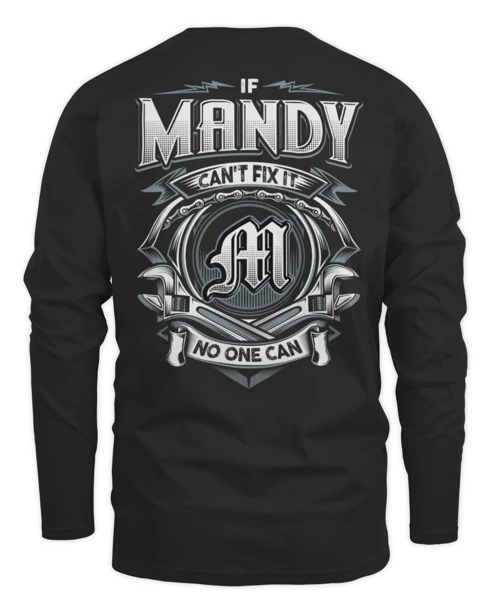 MANDY AP81-K4-626 - Personalized Ahmed Quote Apparel “If Ahmed Can't Fix It, No One Can” - Men's Long Sleeved T-Shirt - Black