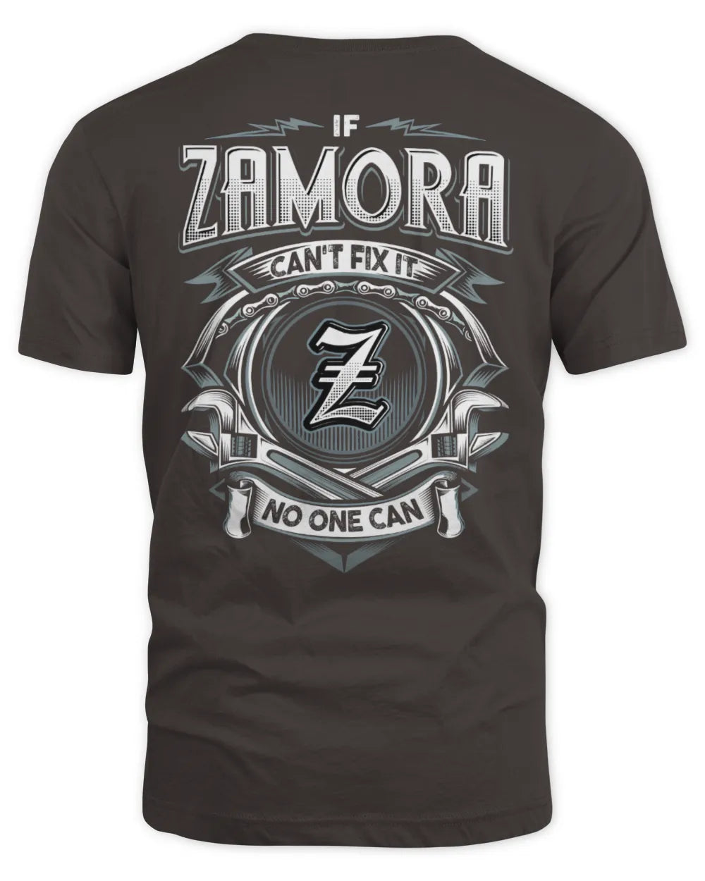ZAMORA AP81-K4-626 - Personalized Ahmed Quote Apparel “If Ahmed Can't Fix It, No One Can” - Unisex Standard T-Shirt - Dark Chocolate