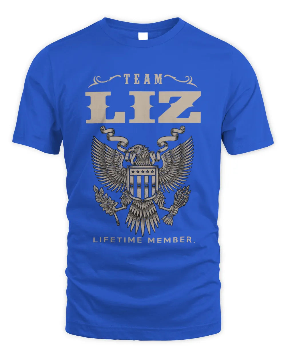 LIZ TP06-K82 – Personalized Classic Style Apparel “Team NAME Lifetime Member” - Unisex Standard T-Shirt - Royal