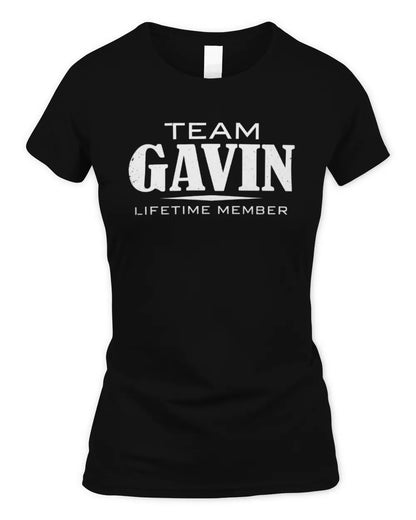 GAVIN BL62-K4-128 - Personalized “Team NAME Lifetime Member” - Women's Standard T-Shirt - Black