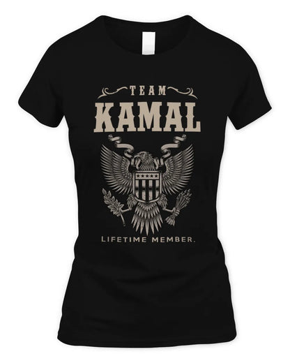 KAMAL TP06-K82 – Personalized Classic Style Apparel “Team NAME Lifetime Member” - Women's Standard T-Shirt - Black