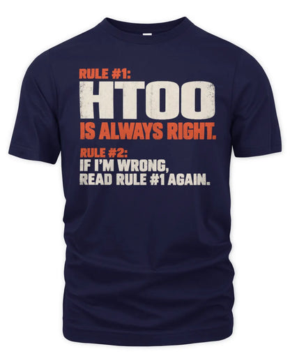 HTOO NP1-H006 - Always Right Personalized Name T-Shirt – Funny Custom Name Shirt - Unisex Standard T-Shirt - Navy