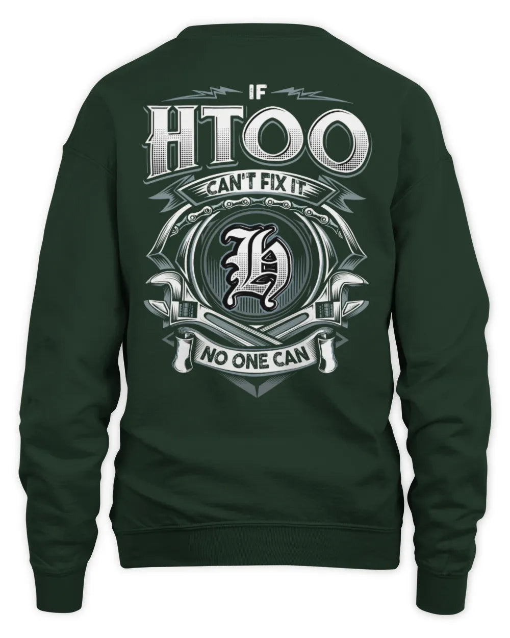 HTOO AP81-K4-626 - Personalized Ahmed Quote Apparel “If Ahmed Can't Fix It, No One Can” - Unisex Sweatshirt - Forest Green