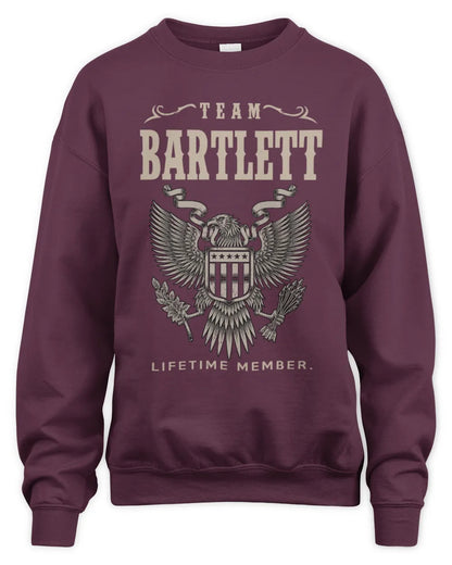 BARTLETT TP06-K82 – Personalized Classic Style Apparel “Team NAME Lifetime Member” - Unisex Sweatshirt - Maroon